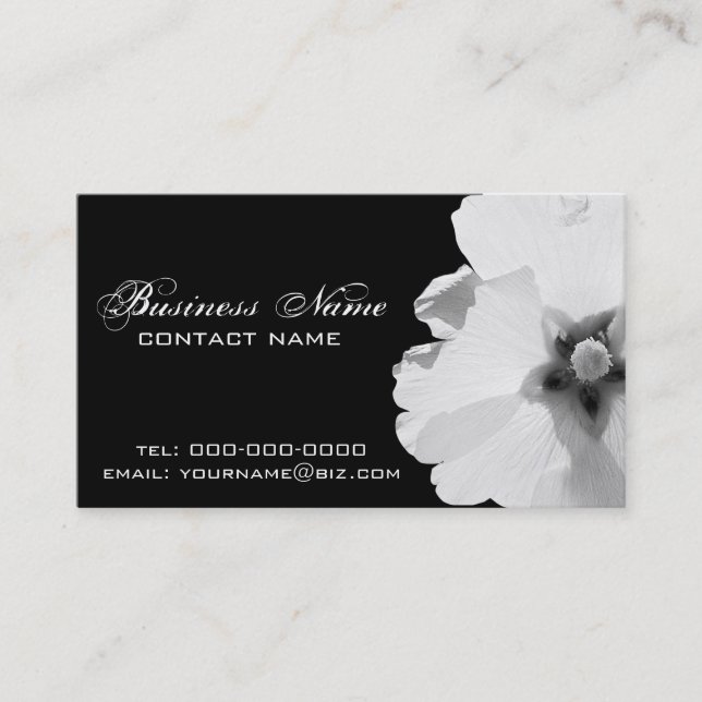 Carte de visite de photographie de fleur de B/W (Devant)