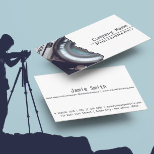 Carte de visite de photographie minimaliste blanch