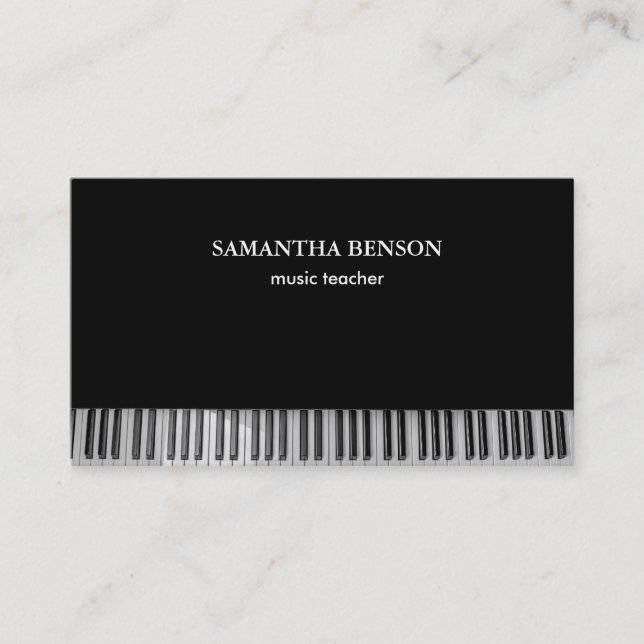 Carte de visite de pianiste avec note de musique (Devant)