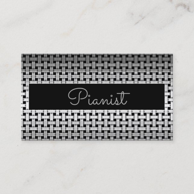 Carte de visite de pianiste métallique (Devant)
