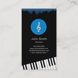 Carte de visite de pianiste/musicien de symbole de
