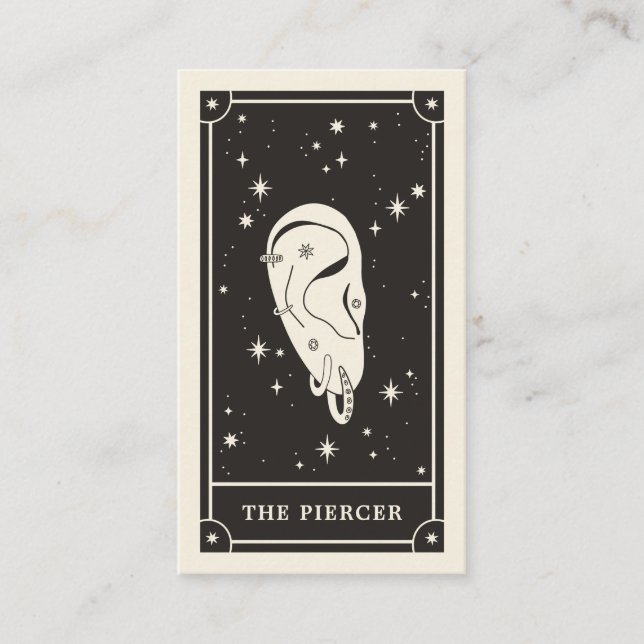 Carte de visite de piercer céleste de Boho Tarot (Devant)