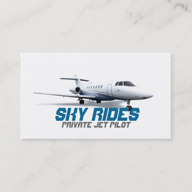 Carte de visite de pilote d'avion à réaction privé (Devant)