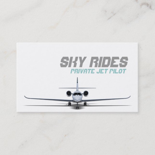 Carte de visite de pilote d'avion à réaction privé (Devant)