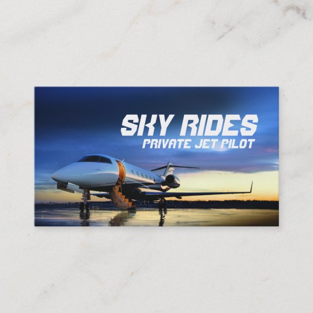 Carte de visite de pilote d'avion à réaction privé (Devant)