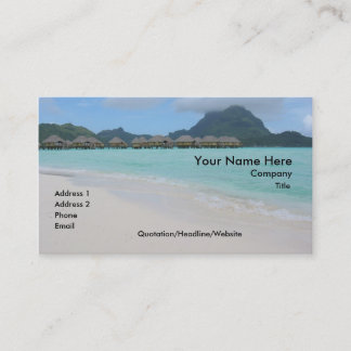 Carte de visite de plage de Bora Bora