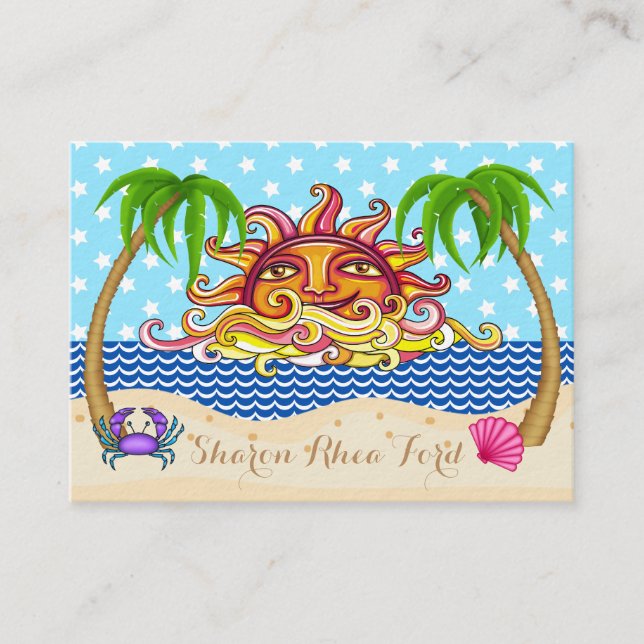Carte de visite de plage - JE L'AIME! SRF (Devant)