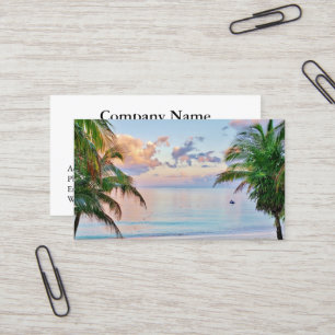 Carte de visite de plage tropical