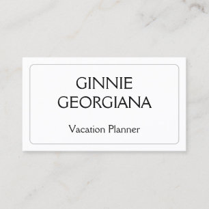 Carte de visite de planificateur de vacances éléga