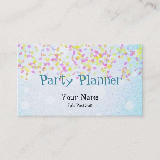 Carte de visite de planification de parti (Devant)