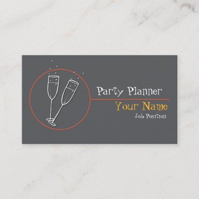 Carte de visite de planification de parti (Devant)