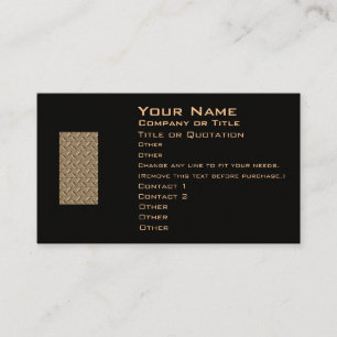 Carte de visite de plat de diamant en métal