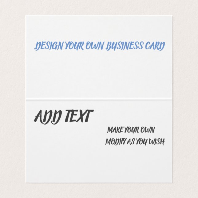 Carte de visite de pliage horizontal personnalisé (Intérieur déplié)