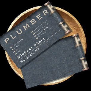 Carte de visite de plombier avec détail de tuyau