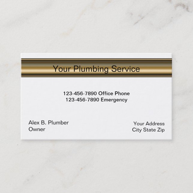 Carte de visite de plombier simple (Devant)