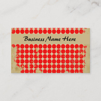 Carte de visite de point de Polka rouge brillant