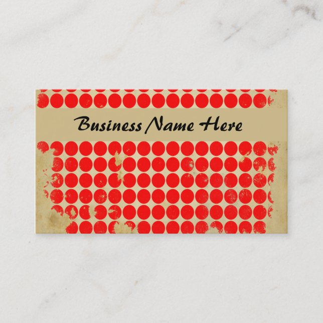 Carte de visite de point de Polka rouge brillant (Devant)