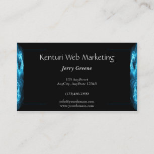 Carte de visite de pointe bleu abstrait moderne