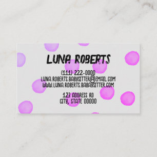 Carte de visite de points aquarelle