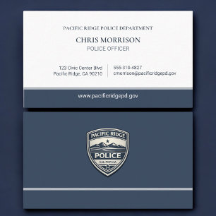 Carte de visite de policier Logo Police Entreprise