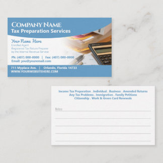 Carte de visite de préparation des déclarations (p