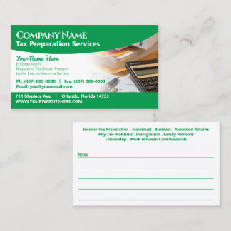 Carte de visite de préparation des déclarations (p