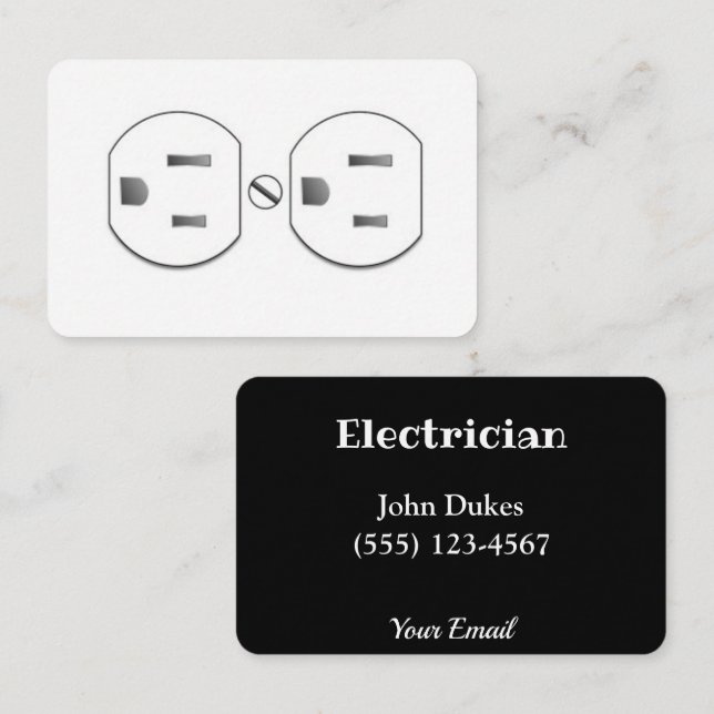 Carte de visite de prise plug-in d'électricien (Devant / Derrière)
