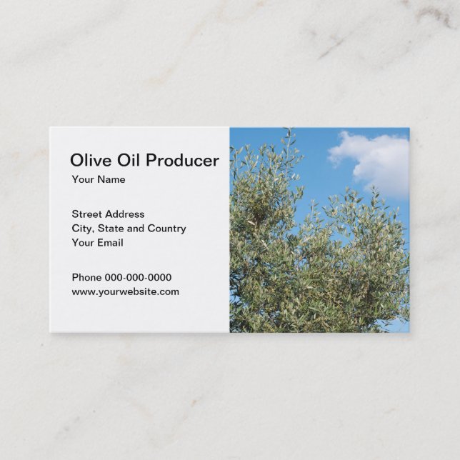 Carte de visite de producteur d'huile d'olive (Devant)