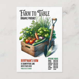 Carte de visite de production biologique de ferme