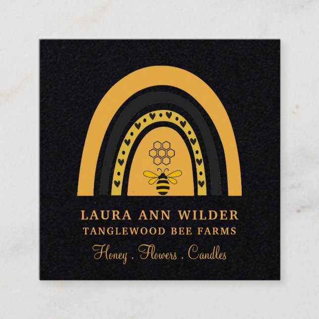 Carte de visite de produits de miel d'abeille Rain (Devant)