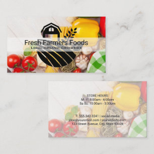 Carte de visite de produits frais du marché agrico