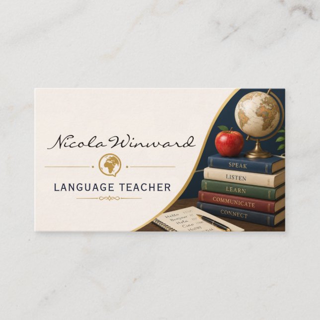 Carte de visite de professeur de langue (Devant)