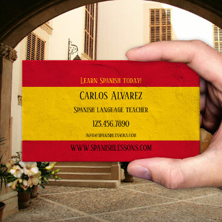 Carte de visite de professeur de langue espagnole