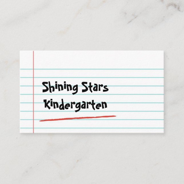 Carte de visite de professeur de maternelle modern (Devant)