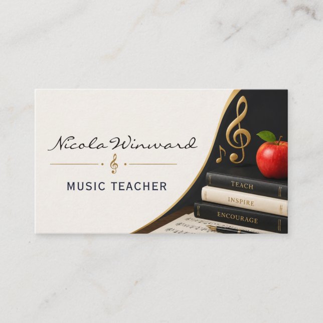 Carte de visite de professeur de musique (Devant)