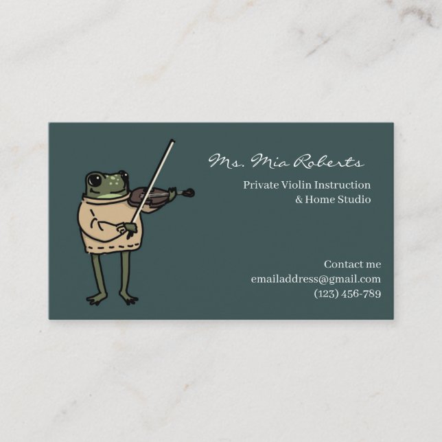 Carte de visite de professeur de musique (Devant)