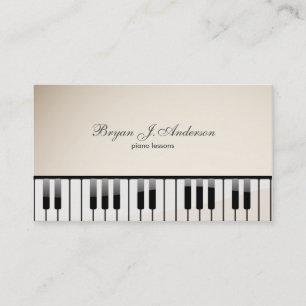 Carte de visite de professeur de musique de piano