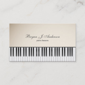 Carte de visite de professeur de musique de piano