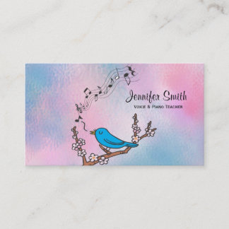 Carte de visite de professeur de musique d'oiseau