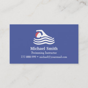 Carte de visite de professeur de natation silhouet