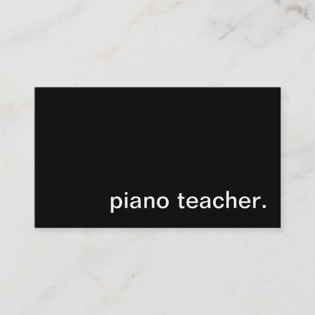 Carte de visite de professeur de piano (Devant)