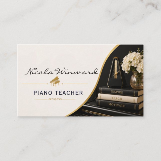 Carte de visite de professeur de piano (Devant)