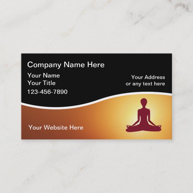 Carte de visite de professeur de yoga (Devant)