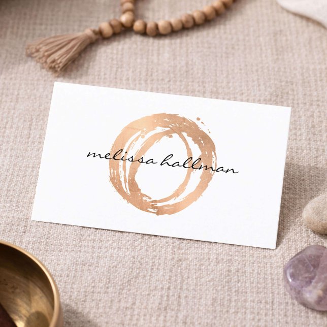 Carte de visite de professeur de yoga minimal rose (Créateur téléchargé)