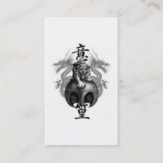 Carte de visite de profil de tigre de dragon (Devant)