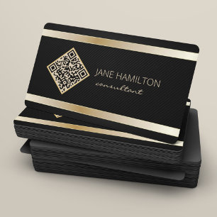 Carte de visite de profil QR Code Gold Modern