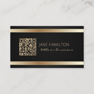 Carte de visite de profil QR Code Gold Modern