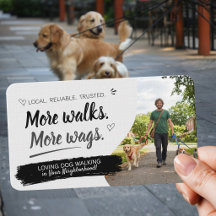 Carte de visite de promenade de chien avec code QR