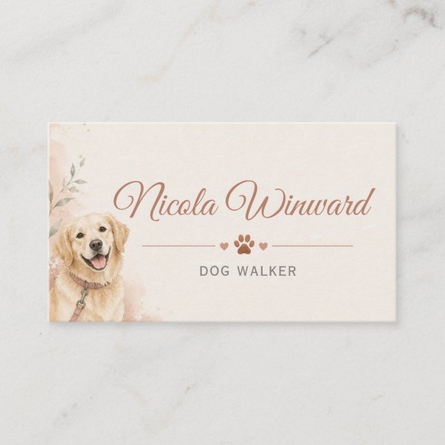 Carte de visite de promeneur de chiens (Devant)