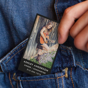 Carte de visite de promo de photo de musicien de